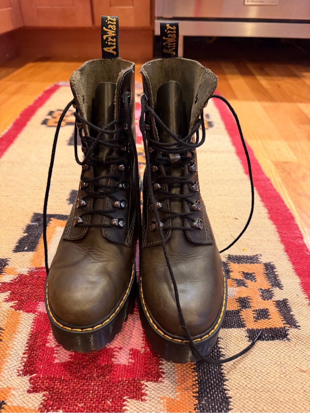 Dr. Martens Leona Women's Leather Heeled Boots Dark Taupe